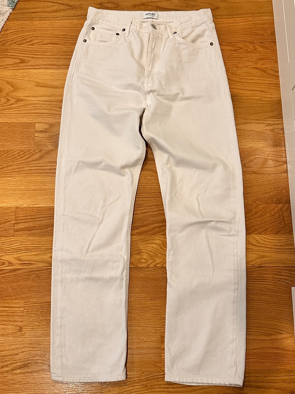 Agolde white denim size 28 button fly front